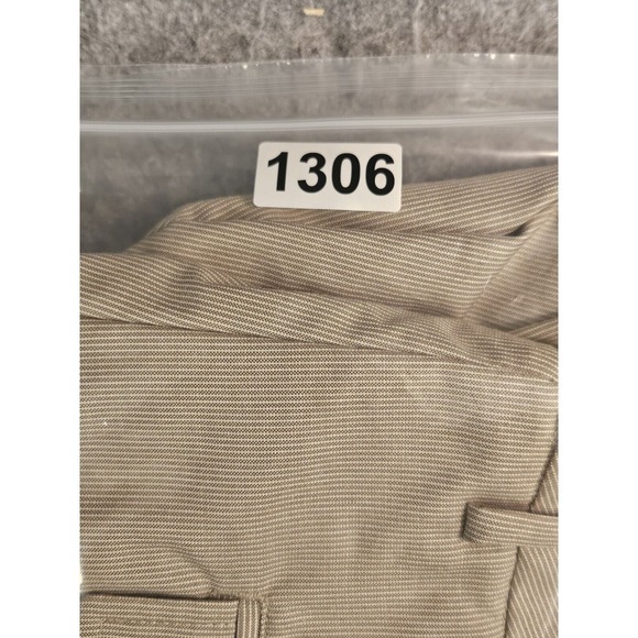 Kenneth Cole Reaction Twill Pants Chino Mens 34x30 Silk Blend Sand Pinstripe NEW - Picture 15 of 15